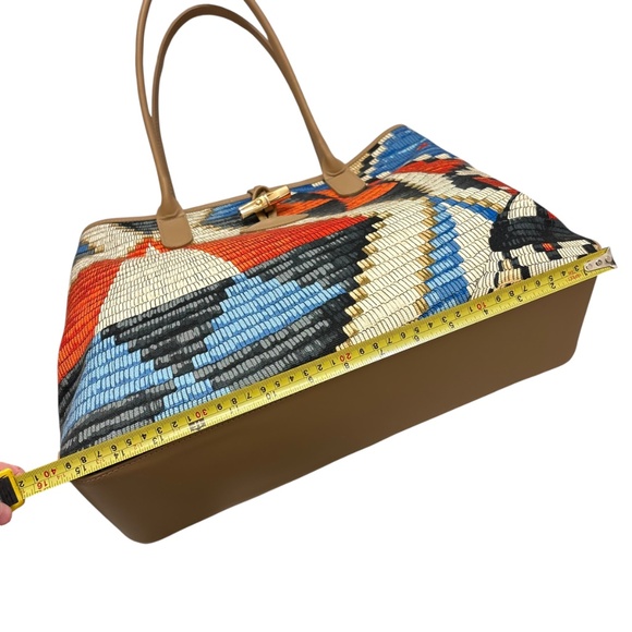 Longchamp Roseau Panier d'Art Tote Red/Ocean - Picture 9 of 11